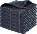 100% Cotton Terry Kitchen Dish Cloths, 6 Pack, Dark Grey | Ultra Soft and Absorbent, Suitable for Drying and Washing Dishes
