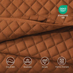 King Quilt Bedding Set, Lightweight Bedspreads,Brunt Orange | Soft Coverlet with 2 Pillow Shams,Morden Style Quilts for All Season,Suitable for Bed,Couch,Bedroom,Guest Room,106"X96"